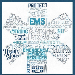 Let's Appreciate EMS Counted Cross Stitch Pattern by Imaginating