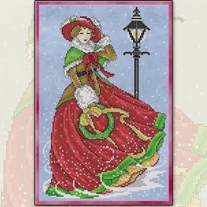 Victorian Christmas Stroll Counted Cross Stitch Pattern