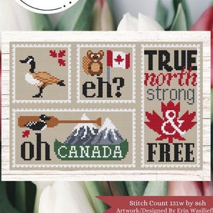 Canadian Smalls Counted Cross Stitch Pattern by Erin Elizabeth Designs