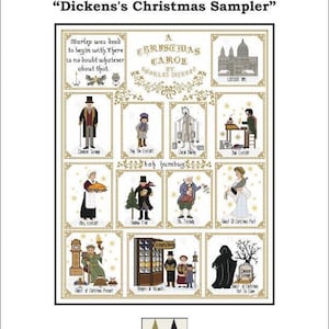 Dickens&#39; s Christmas Sampler Counted Cross Stitch Pattern