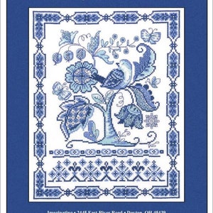 Fantasy in Blue Counted Cross Stitch Pattern