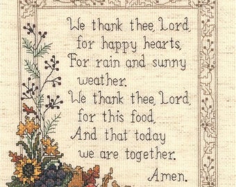 We Thank Thee Lord Counted Cross Stitch Pattern