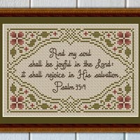 Simple Bible Verse Cross Stitch Pattern Bible Verse Strength Cross ...