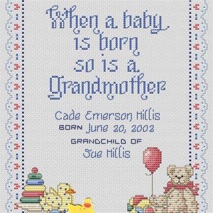 Grandmother's Love Counted Cross Stitch Pattern