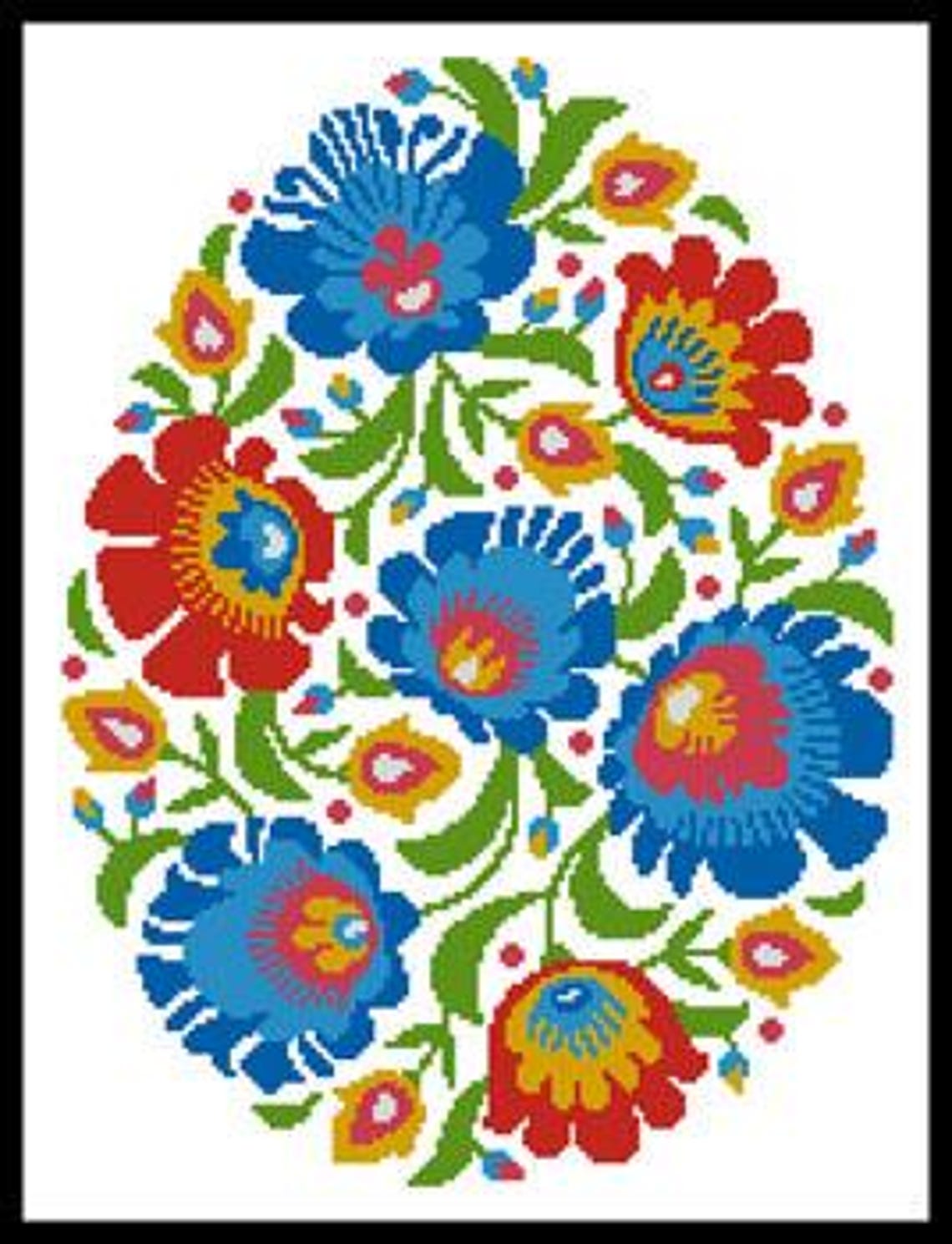 Folk Art Easter Egg 1 Counted Cross Stitch Pattern by Artecy Cross ...