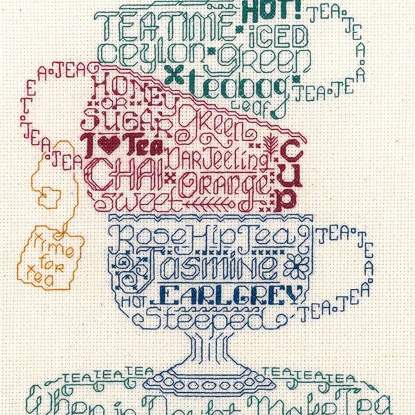 Let's Do Tea Counted Cross Stitch Choice of Kit or Pattern