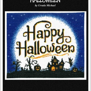 Full Moon Halloween Counted Cross Stitch Pattern