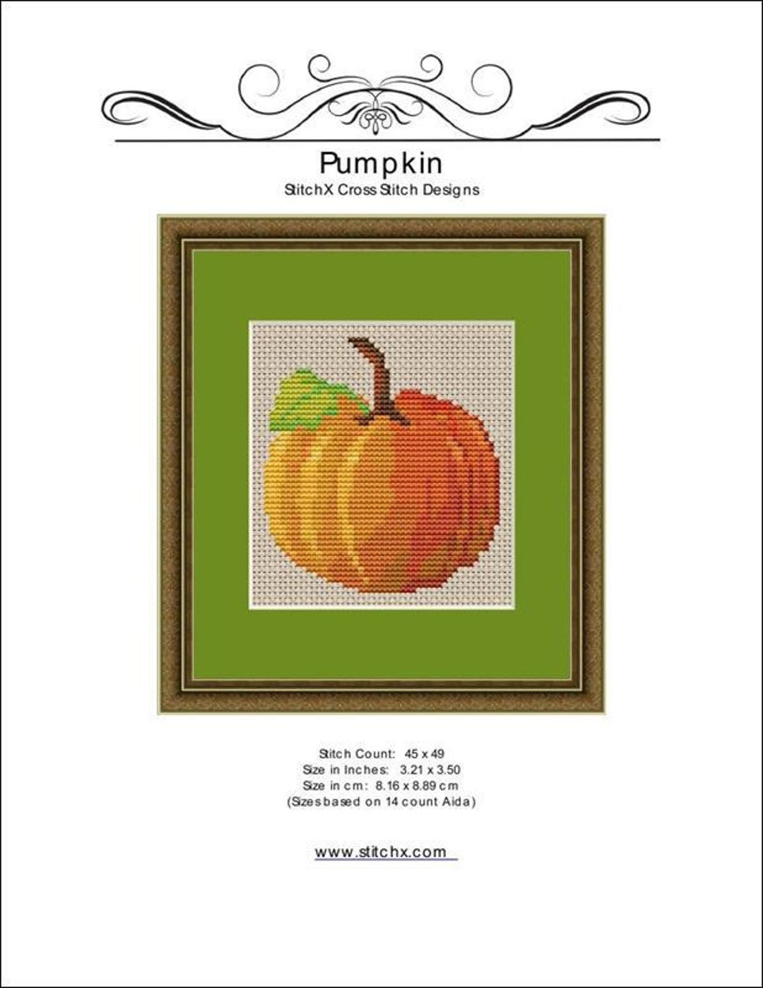 Pumpkin Counted Cross Stitch Pattern by Stitchx Craft Designs - Etsy
