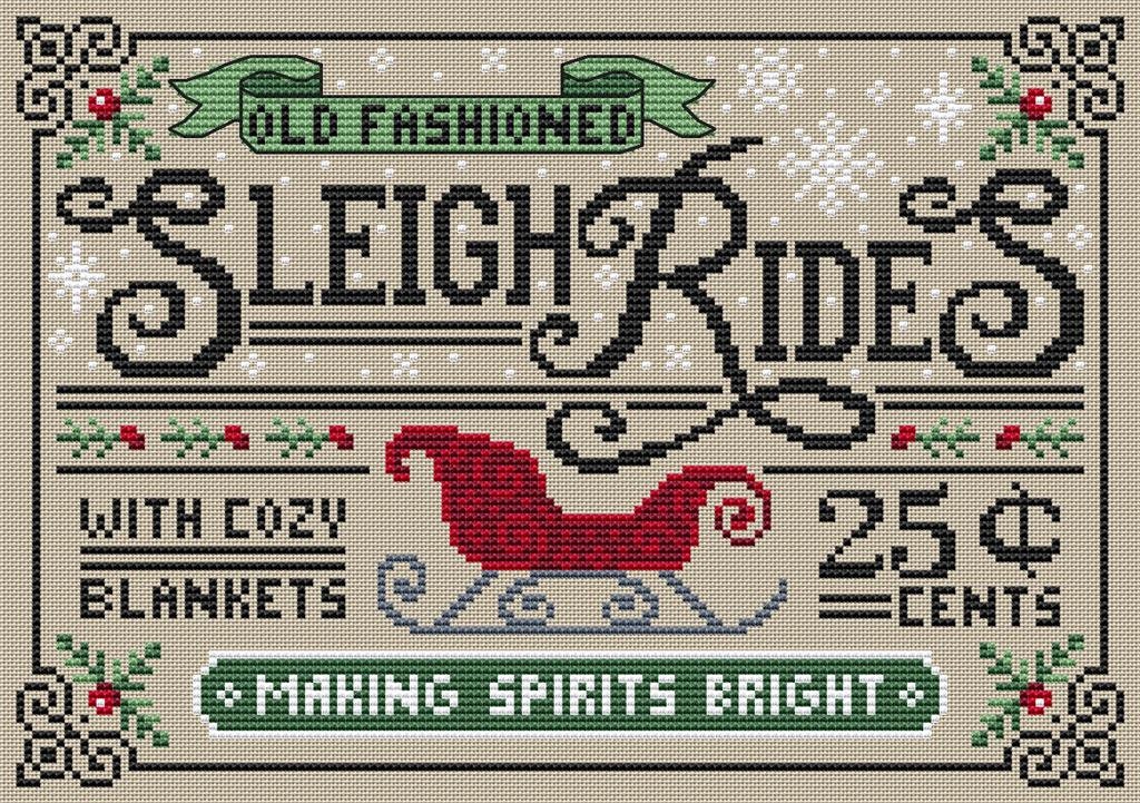 Dimensions Sleigh Ride Tree Skirt Counted Cross Stitch Kit-45 Round