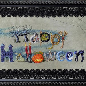 Happy Halloween Counted Cross Stitch Pattern