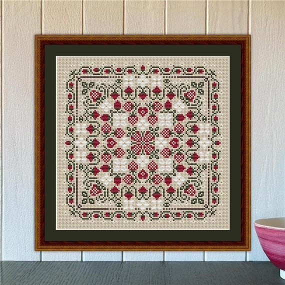 Counted Cross Stitch Pattern - Strawberry Patch by Happiness is