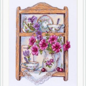 Petunias Counted Cross Stitch Kit by Merejka Import