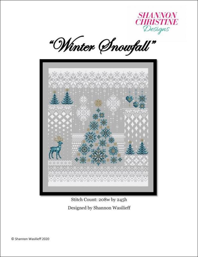 Winter Snowfall Cross Stitch Pattern