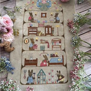 Counted Cross Stitch Pattern - Easter Bunny Emporium  by Flossabillities