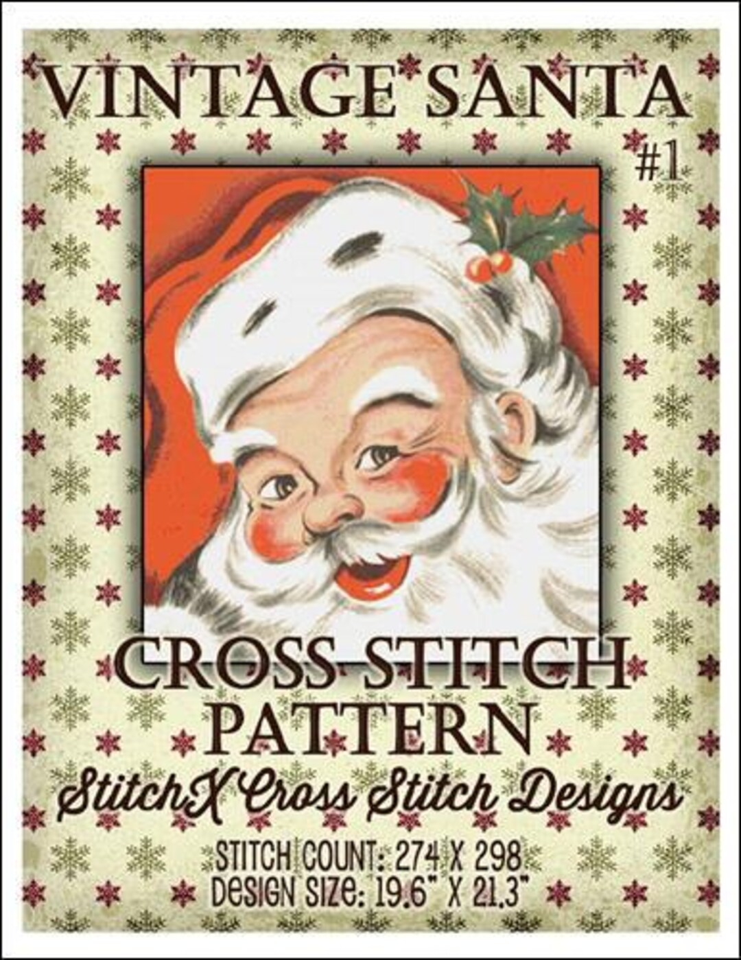 Vintage Santa Counted Cross Stitch Pattern by Stitchx Craft Designs - Etsy
