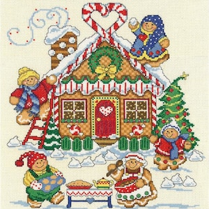 Gingerbread Family Counted Cross Stitch Kit or Pattern