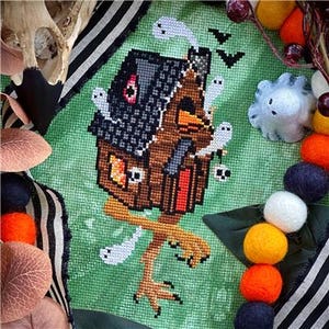 Counted Cross Stitch Pattern - Bad Yaga's Hut  by The Stitch Crypt