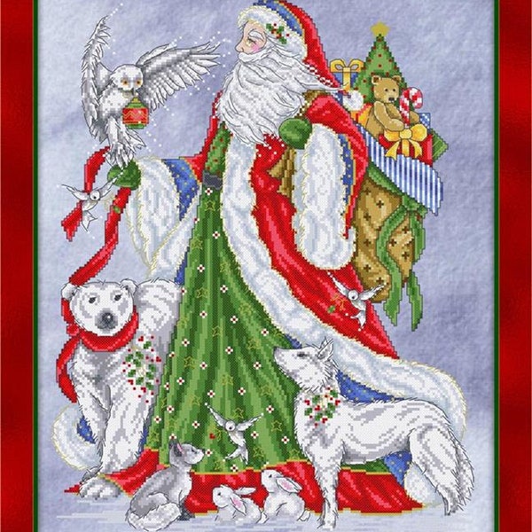 Weihnachtsmann Geschenke Kreuzstichmuster