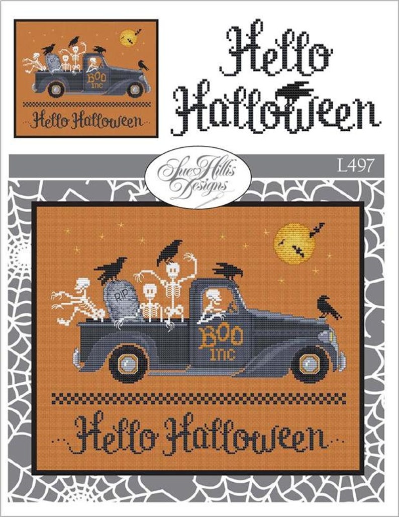 Hello Halloween Counted Cross Stitch Pattern Joy in the Journey Series