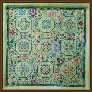 Return to the Meadow Counted Cross Stitch Pattern by Carolyn Manning The Flower a Day Collection