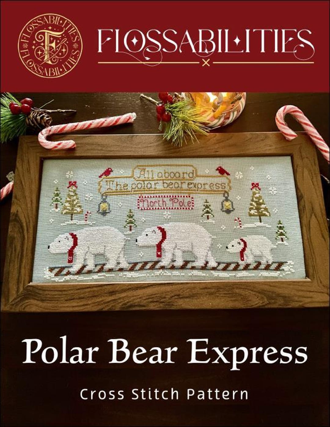 Polar Bear Express Counted Cross Stitch Pattern by Flossabilities - Etsy