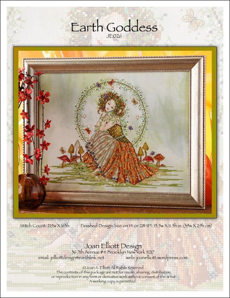 Earth Goddess Counted Cross Stitch Pattern by Joan Elliott Design - Etsy