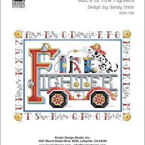 ABC&#39;s of Fire Fighters Counted Cross Stitch Pattern by Kooler Design Studio