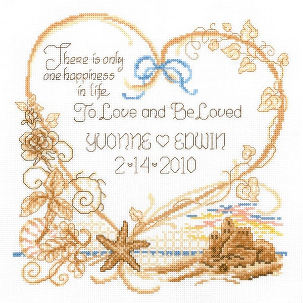 Seaside Wedding Counted Cross Stitch Kit or Pattern