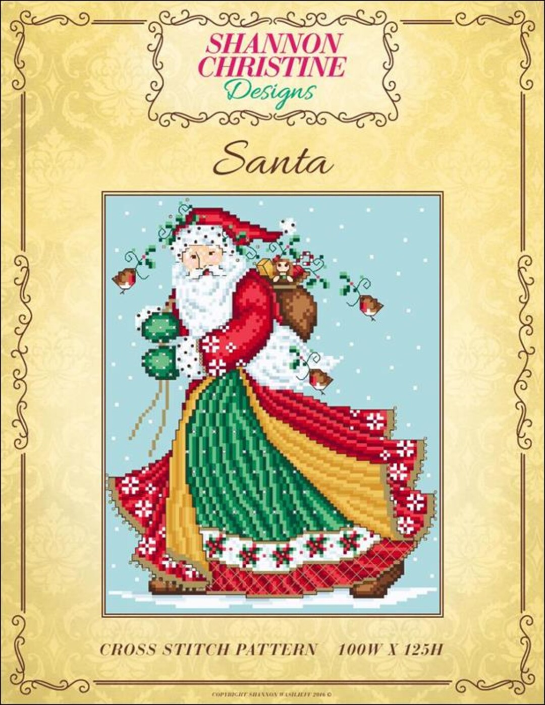 Santa Counted Cross Stitch Pattern by Shannon Christine Designs - Etsy