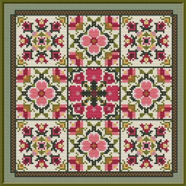 Rose Trellis Counted Cross Stitch Pattern by Carolyn Manning Designs