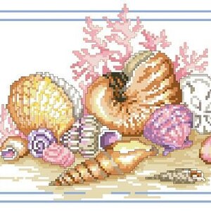 Seashells Counted Cross Stitch Pattern by Kooler Design Studio - Etsy