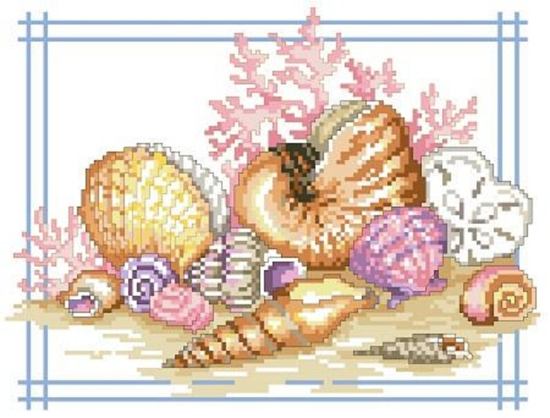 Seashells Counted Cross Stitch Pattern by Kooler Design Studio - Etsy