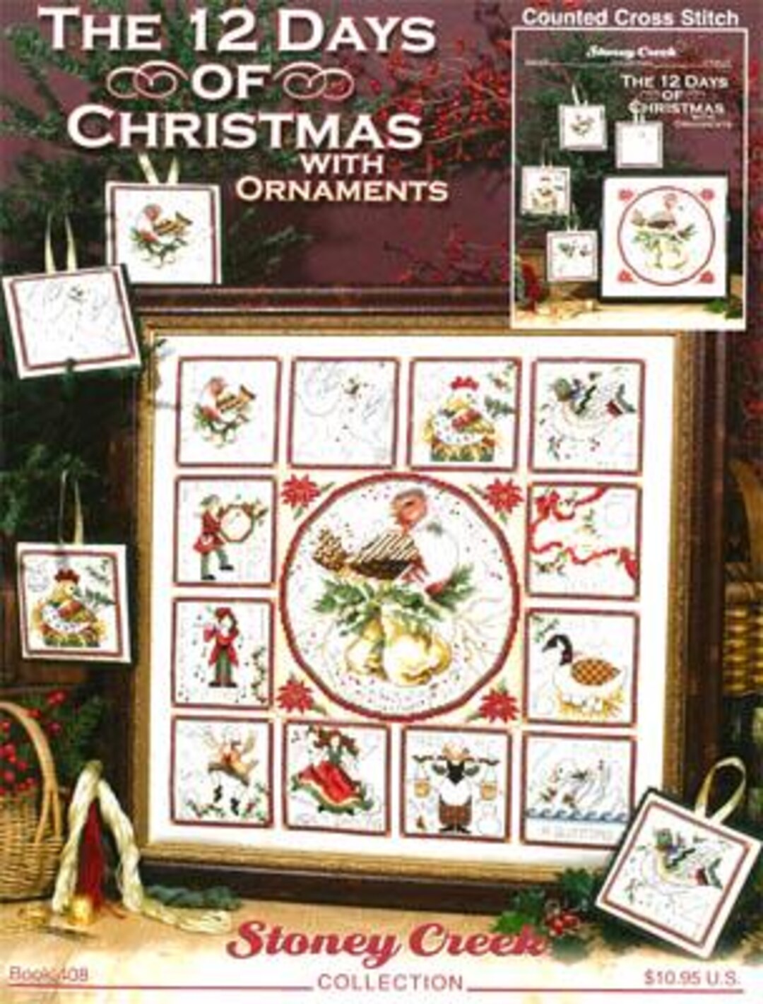 Counted Cross Stitch Pattern - the 12 Days of Christmas With Ornaments ...