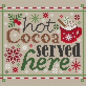 A Type of Christmas Hot Cocoa Counted Cross Stitch Pattern