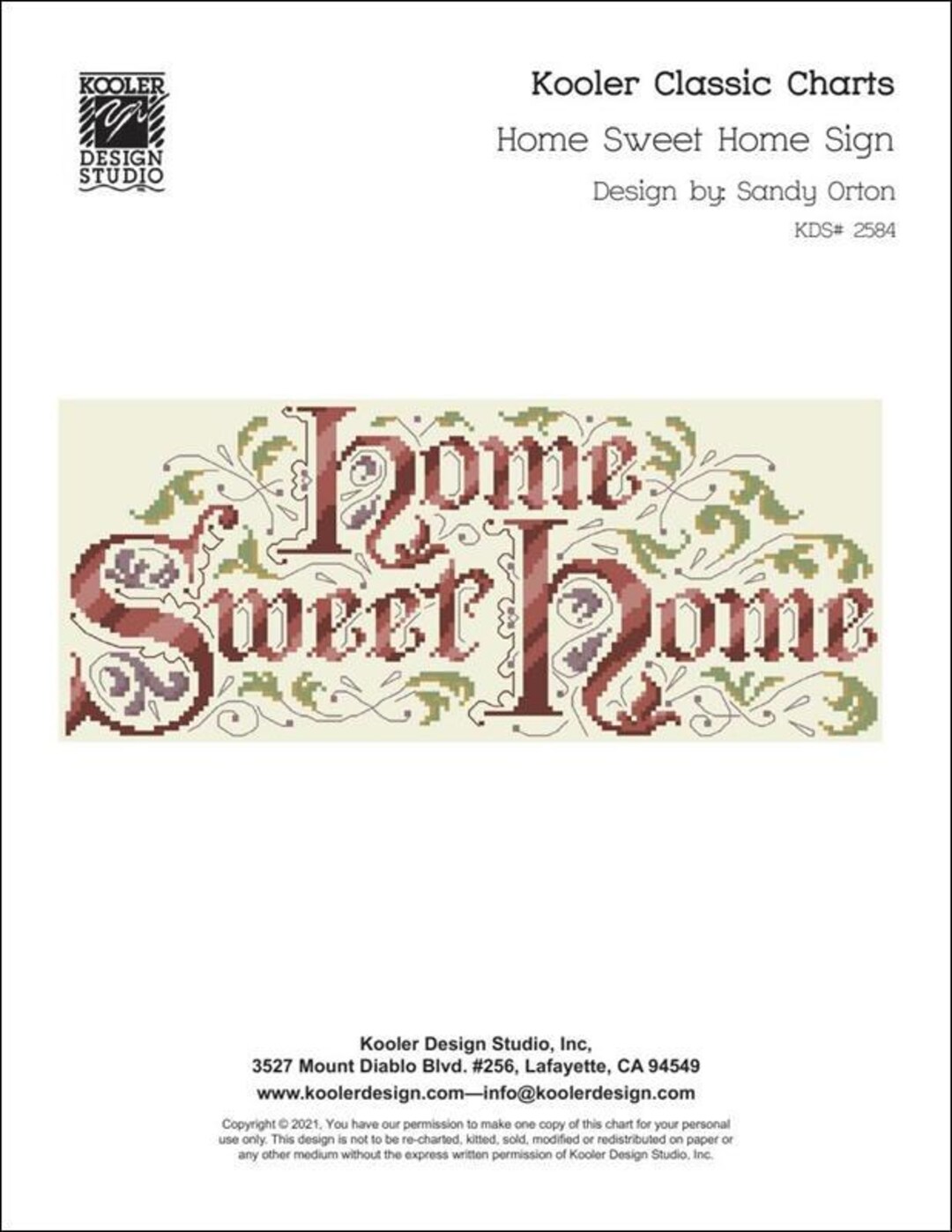 Home Sweet Home Sign Counted Cross Stitch Pattern by Kooler Design Studio -  Etsy, image size:1080x1398