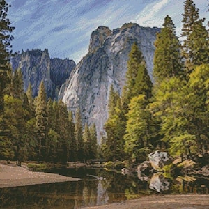 Choice of 2 Sizes - Yosemite National Park Counted Cross Stitch Pattern
