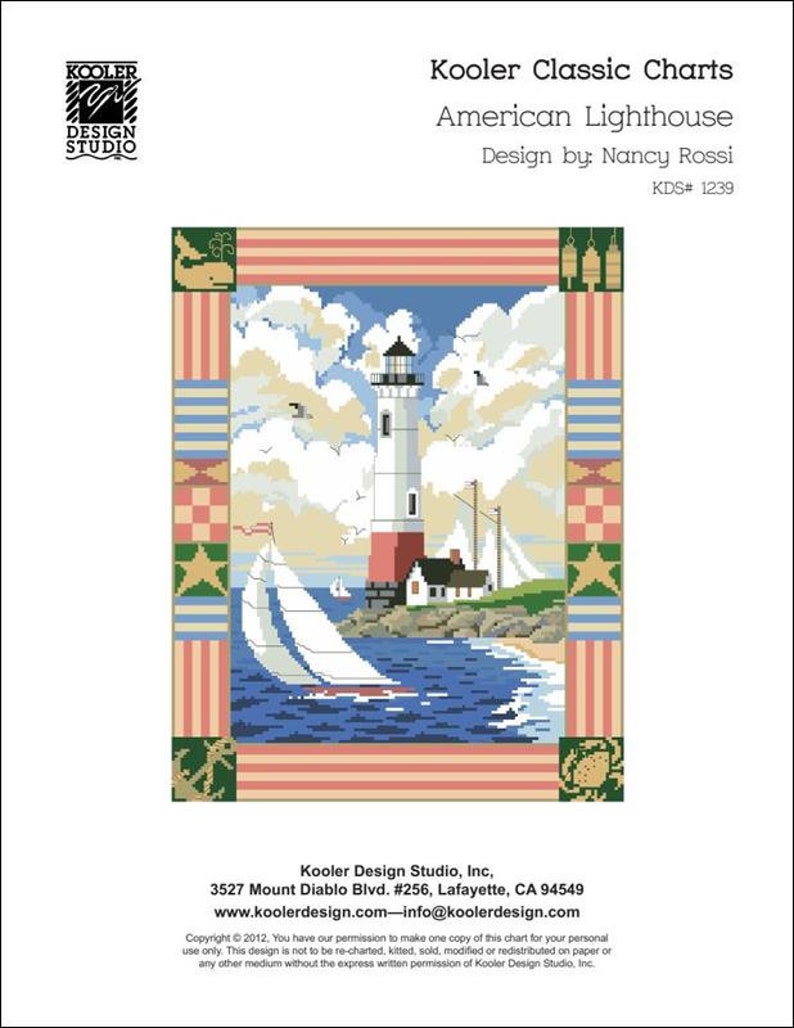 American Lighthouse Counted Cross Stitch Pattern by Kooler Design ...