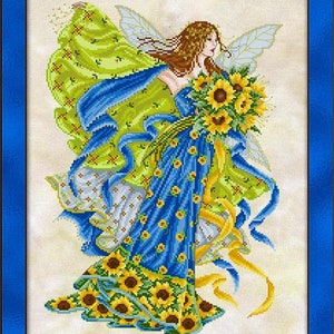 Sunflower Fairy Counted Cross Stitch Pattern