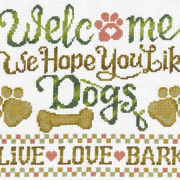 Hope You Like Dogs Counted Cross Stitch Kit or Pattern
