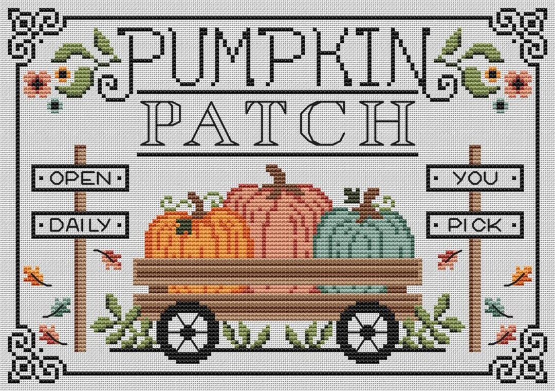 Pumpkin Patch Counted Cross Stitch Pattern - Etsy