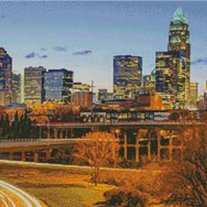 Choice of 2 Sizes - Charlotte, North Carolina Counted Cross Stitch Pattern