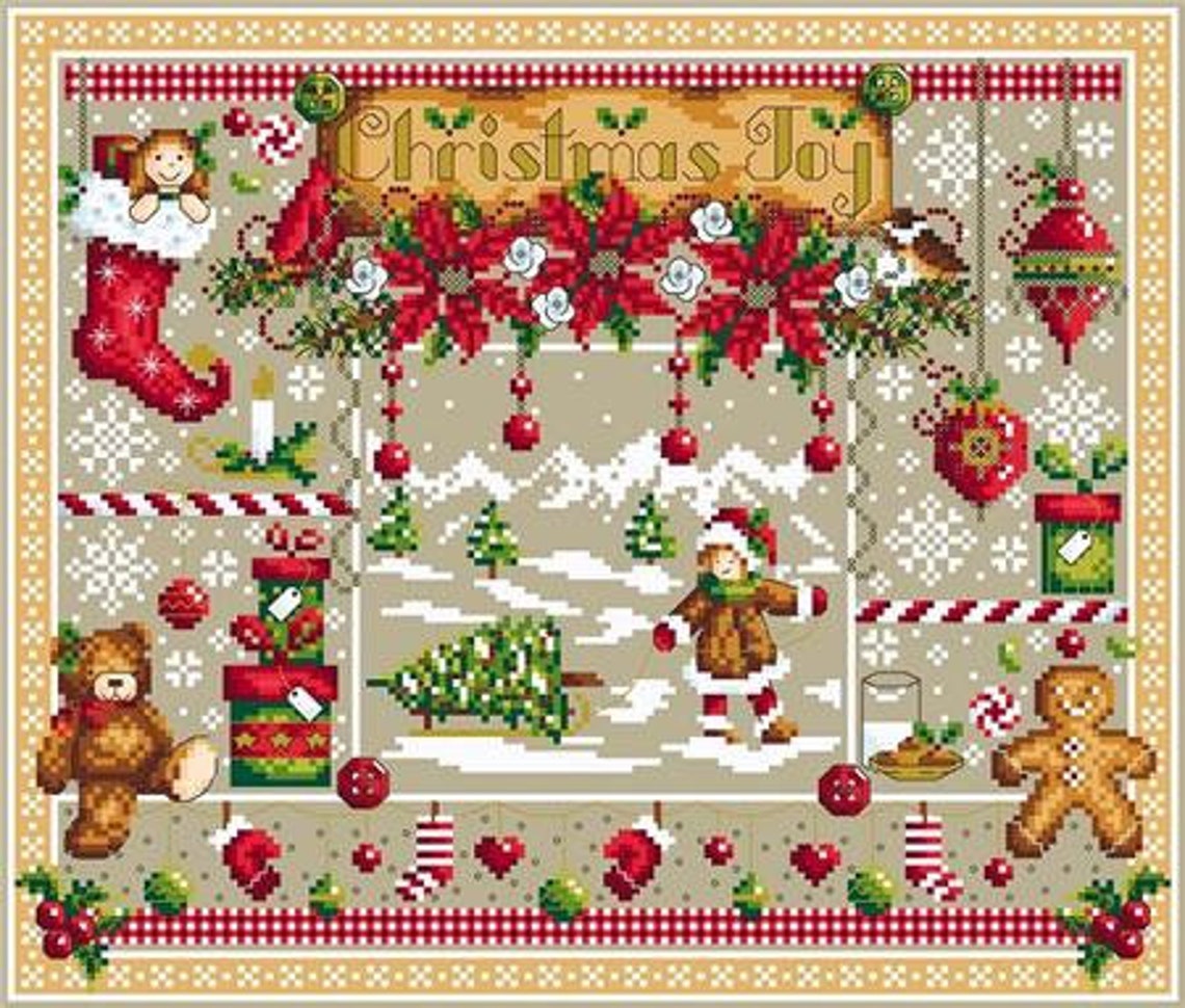 Christmas Joy Counted Cross Stitch Pattern by Shannon Christine Designs ...