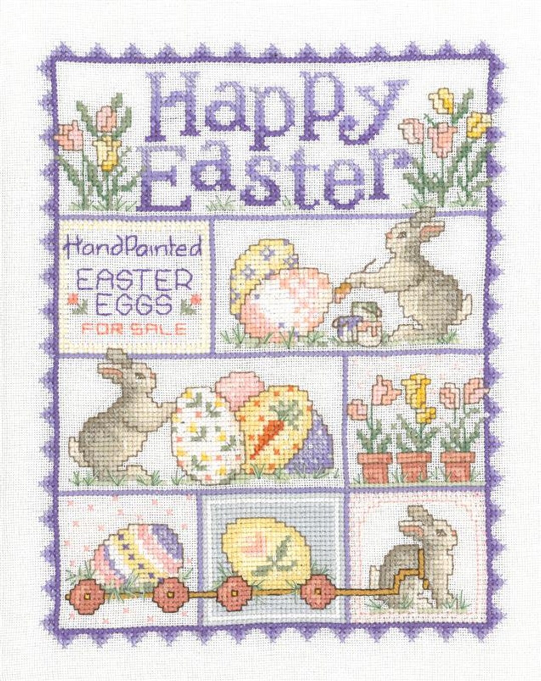 Happy Easter Counted Cross Stitch Pattern Joy in the Journey Series Etsy