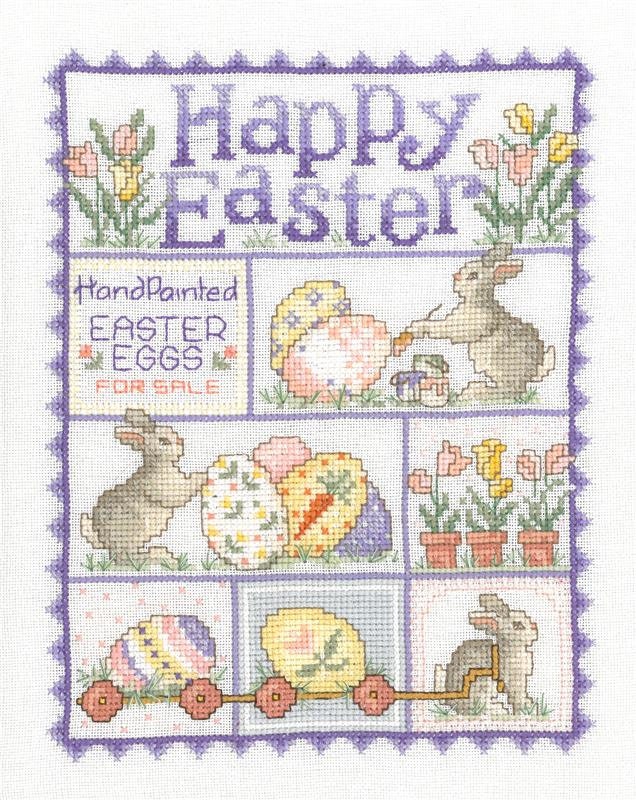 Happy Easter Counted Cross Stitch Pattern Joy in the Journey Series Etsy