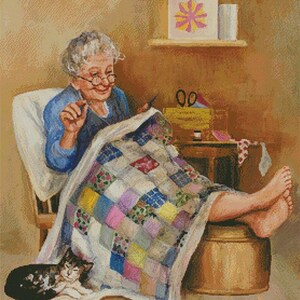 Quilting Time Counted Cross Stitch Pattern