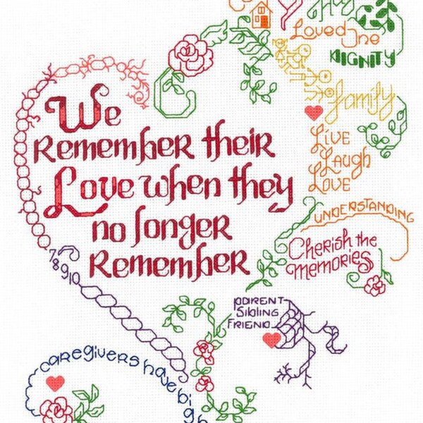 Let's Remember... Alzheimer's Counted Cross Stitch Choice of Kit or Pattern