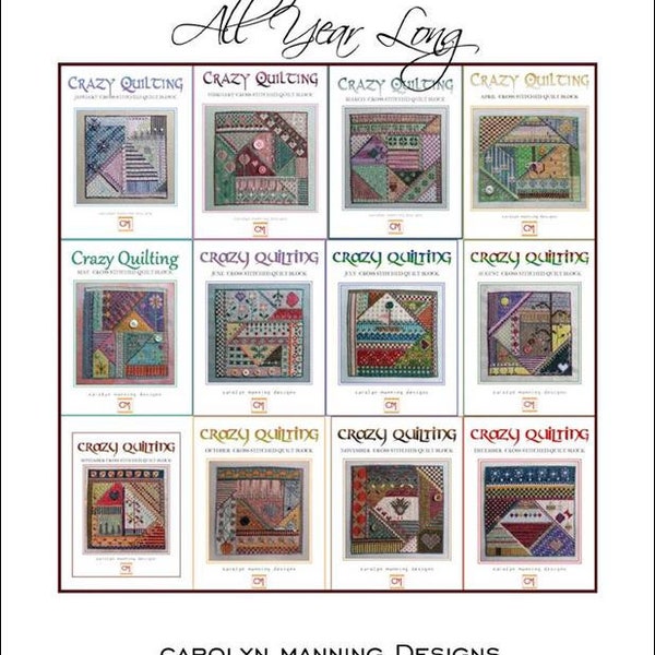 Crazy Quilting All Year Long Counted Cross Stitch Pattern Booklet