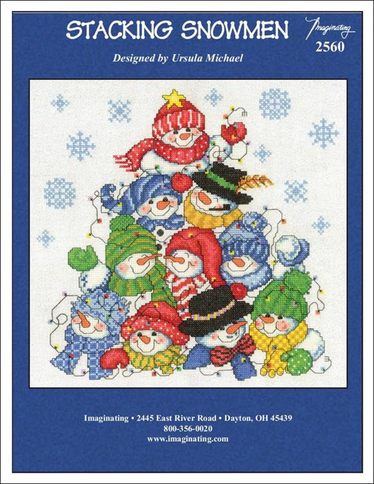 Stacking Snowmen Counted Cross Stitch Pattern by Imaginating - Etsy