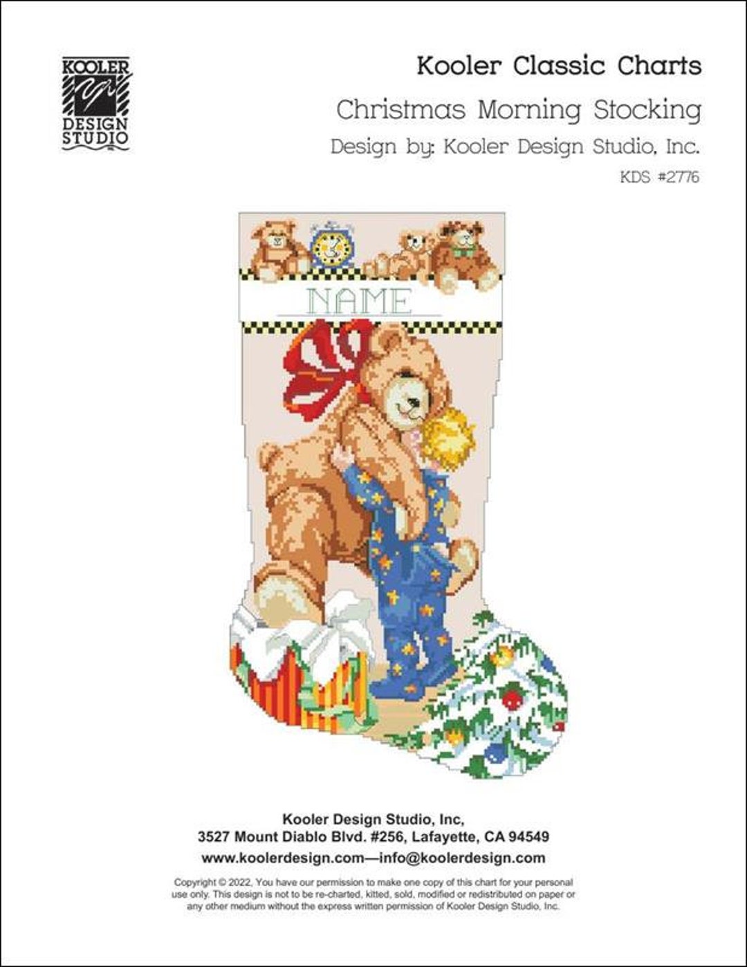 Christmas Morning Stocking Counted Cross Stitch Pattern by Kooler