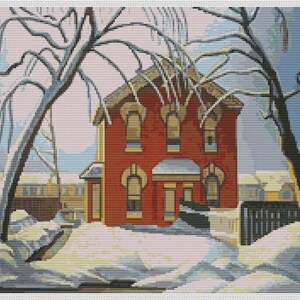 Red House Counted Cross Stitch Pattern